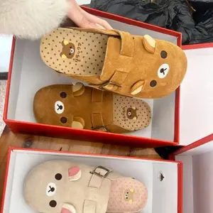 AnimePeripheryThickBottomRetroHalfBaotouBearCartoonShapedWomen'sShoesIdealforGirlGifts