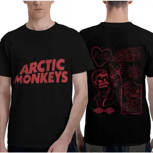 Retro Arctic Monkeye T-Shirts Letter Printing Korean Style Casual Tee-Shirt Short Sleeve Unisex Round Neck Tshirt Summer Clothes