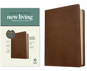 NLT Personal Size Giant Print Bible, Filament Enabled Edition (Red Letter, Leatherlike, Rustic Brown) -- New Living Translation, Leather / Fine Binding
