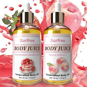Strawberry Peach Body Oil 30ml | Daily Plant Aroma Body Moisture Oil with Dropper | Ultra Lightweight, Non-Greasy, 24H Hydration | Vegan Holiday Fragrance Gift for Soft Skin