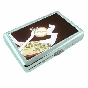 Lady Light Up Art Illustration Metal Wallet Case