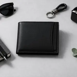 Genuine Leather Bifold Wallet for Men – Slim Minimalist Wallet with Extra Card Holder & ID Window