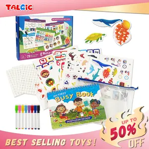 Busy Book Preschool Learning Activities,Montessori Educational Toys for 3 4 5 Year OldBoy Girl Gifts, Homeschool Activity Books forKids Ages 3-5,Autism Learning Materials andTracing Coloring Book