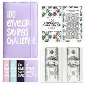 100 Days Saving Challenge Coin Envelope Budget Storage Book Binding Covers With Daily Savings Tracker Habit Forming System Cash Savings Goal $5050 Develop Consistent Savings Habit
