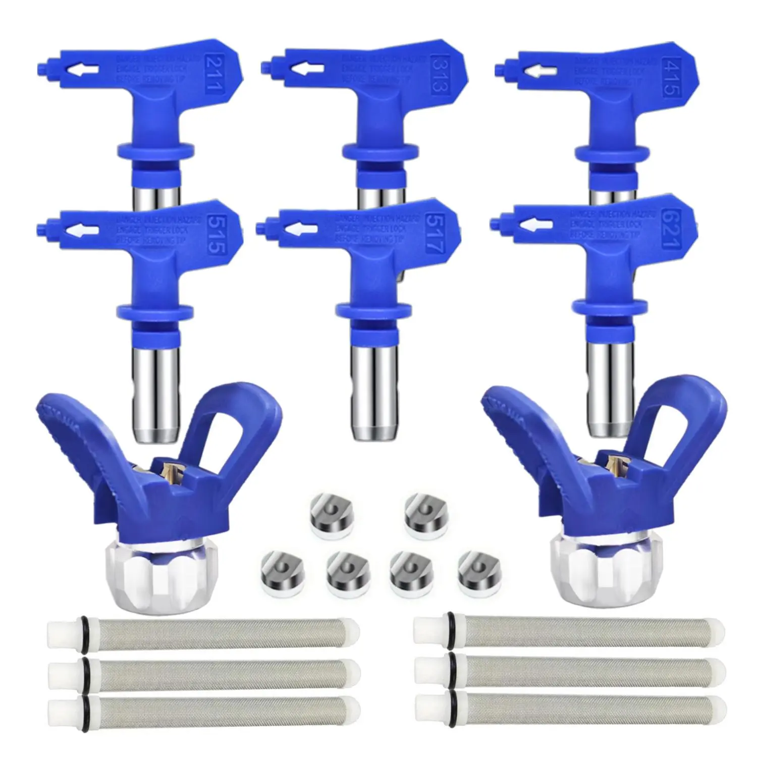 Air Paint Sprayer Kit, Air Paint Sprayer Nozzle Kit with 2 Nozzle Cover & 6 Filter, Paint Sprayer Accessories Sprayer Attachment for Air Paint Sprayer & Air Paint Machine, Spray Nozzle Set