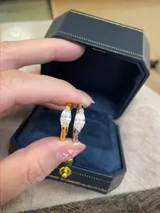 1ct Marquise Cut Ring, Fashion Jewelry for Party, Daily Clothing Decor, Trendy All-Match & Exquisite Jewelry for Birthday Gift