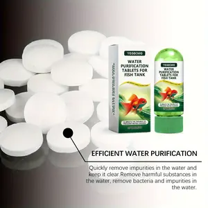 Aquarium Water Purifier Tablets | 2-in-1 Odor & Stain Remover for Crystal Clear Water