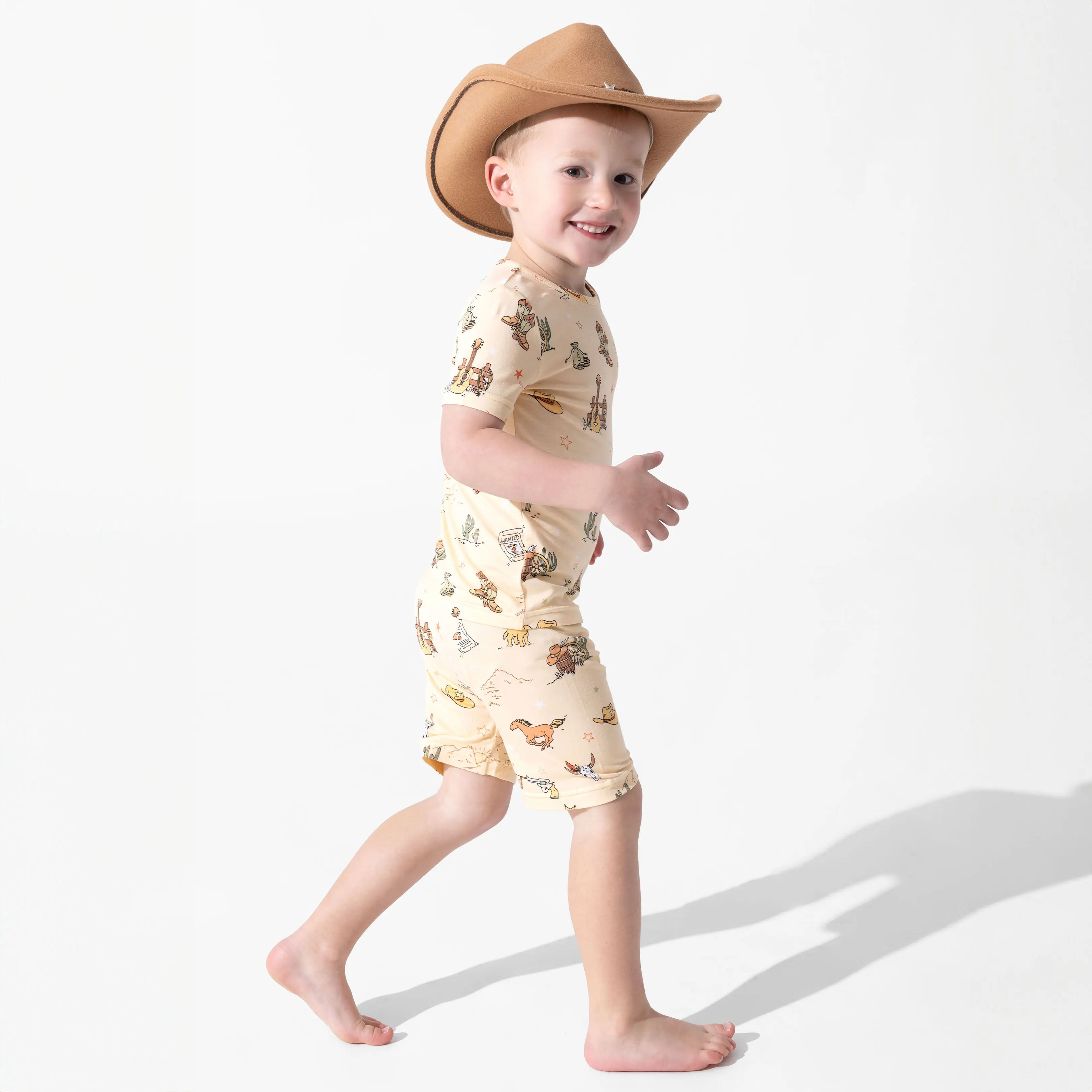 Cowboy Bamboo Kids Pajama Short Set