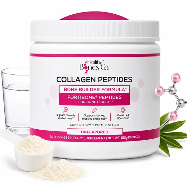 Collagen Peptides Essential Bone Builder - Hydrolyzed Collagen Powder for Women & Men - Supports Bone Strength, Density, Joints & Healthy Aging - Unflavored, Gluten Free & Dairy Free - 30 Servings