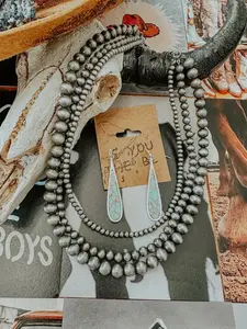 Western Pearl 3 Layered Shorty Cowgirl Necklace for Women, Daily Wear and Casual Navajo Inspired Necklace fashion necklace