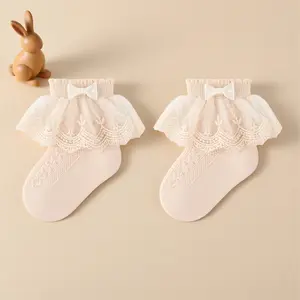 Global Baby  Shipping Baby Versatile Lace Stockings Socks Children Cotton Red Dance Shoes Children Female Latin Dance White Lace Modern Dance Socks Exam Performance Dance Socks Baby Girl