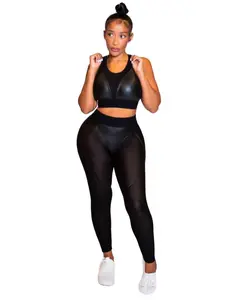 Back To Black Doll Set - Two Piece Leather & Black Mesh Outfit for Women - Medium Size - Fully Insured Shipping