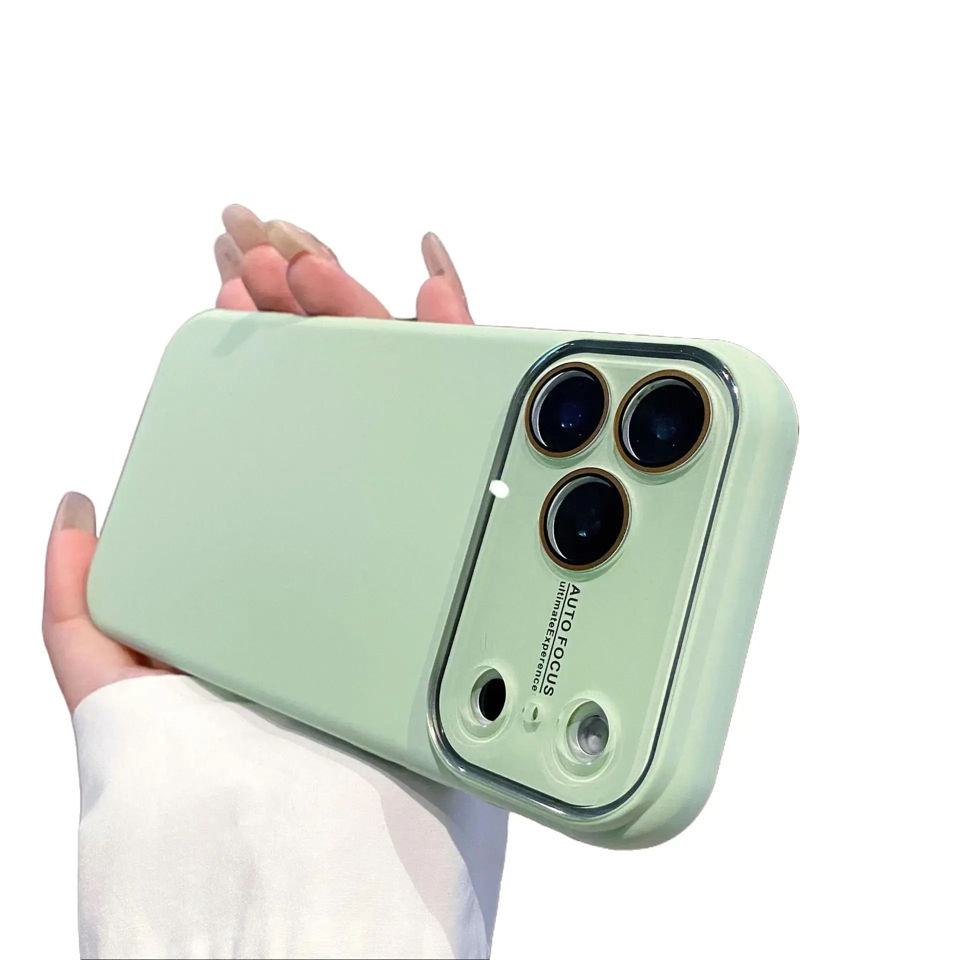 Dopamine Liquid Silicone Smartphone Case with Large Window Lens Protection, Full Cover, Shockproof, Customized Multi-Model Accessory for iPhone 14/15/16/17 Pro Max