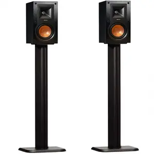 Universal Floor Speaker Stands - Vibration-Absorbing MDF Design, Works with Klipsch, Polk, JBL & Other Bookshelf Speakers & Monitors