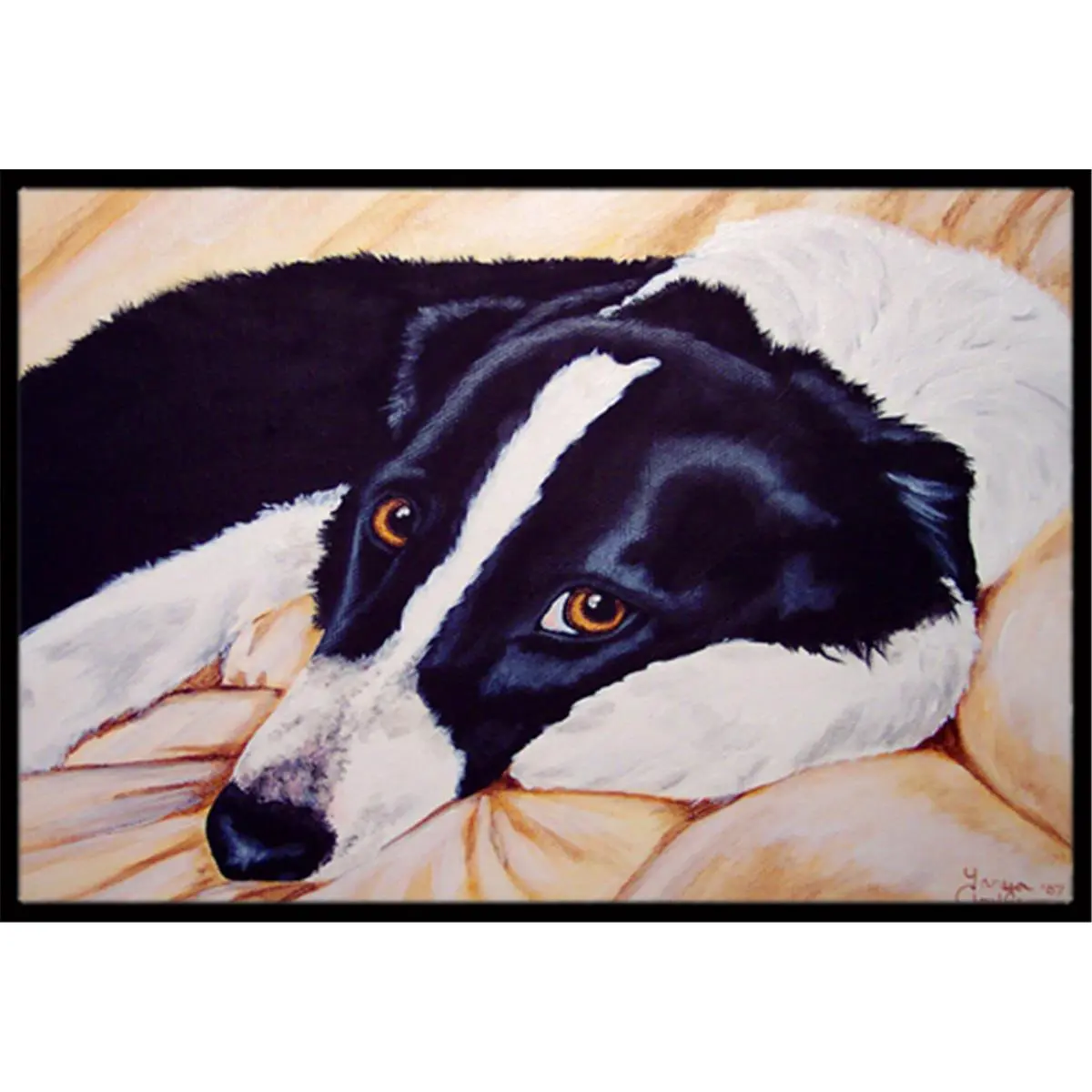 Carolines Treasures  Naptime Border Collie Indoor or Outdoor Mat- 24 x 36