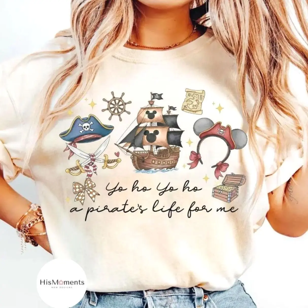 Cute pirate Shirt, Coquette Bow Yo Ho Yo Ho A Pirate's Life For Me T-Shirt, M@gic King.0m Pirates Shirt