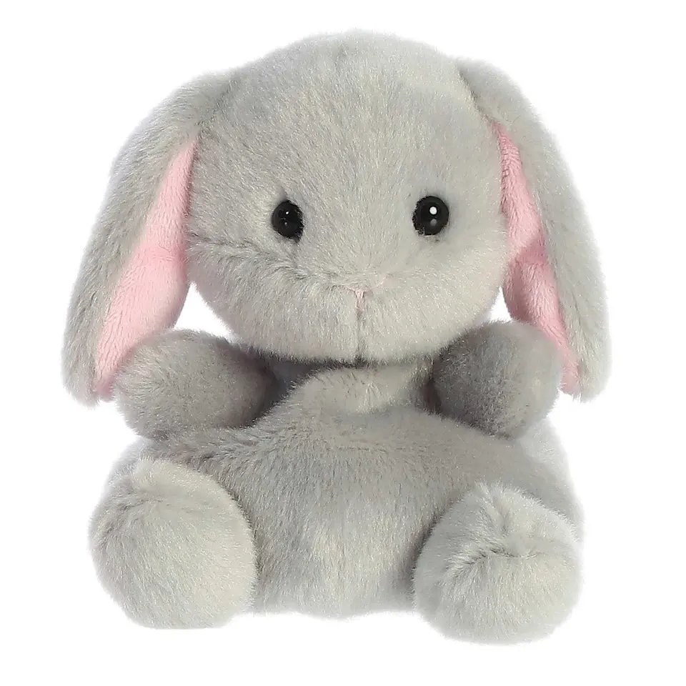 Aurora Palm Pals Pebbles Bunny Stuffed Animal - Soft Grey Plush Bunny with Floppy Ears - Collectible Pocket-Sized Plush Toy - 5 Inches