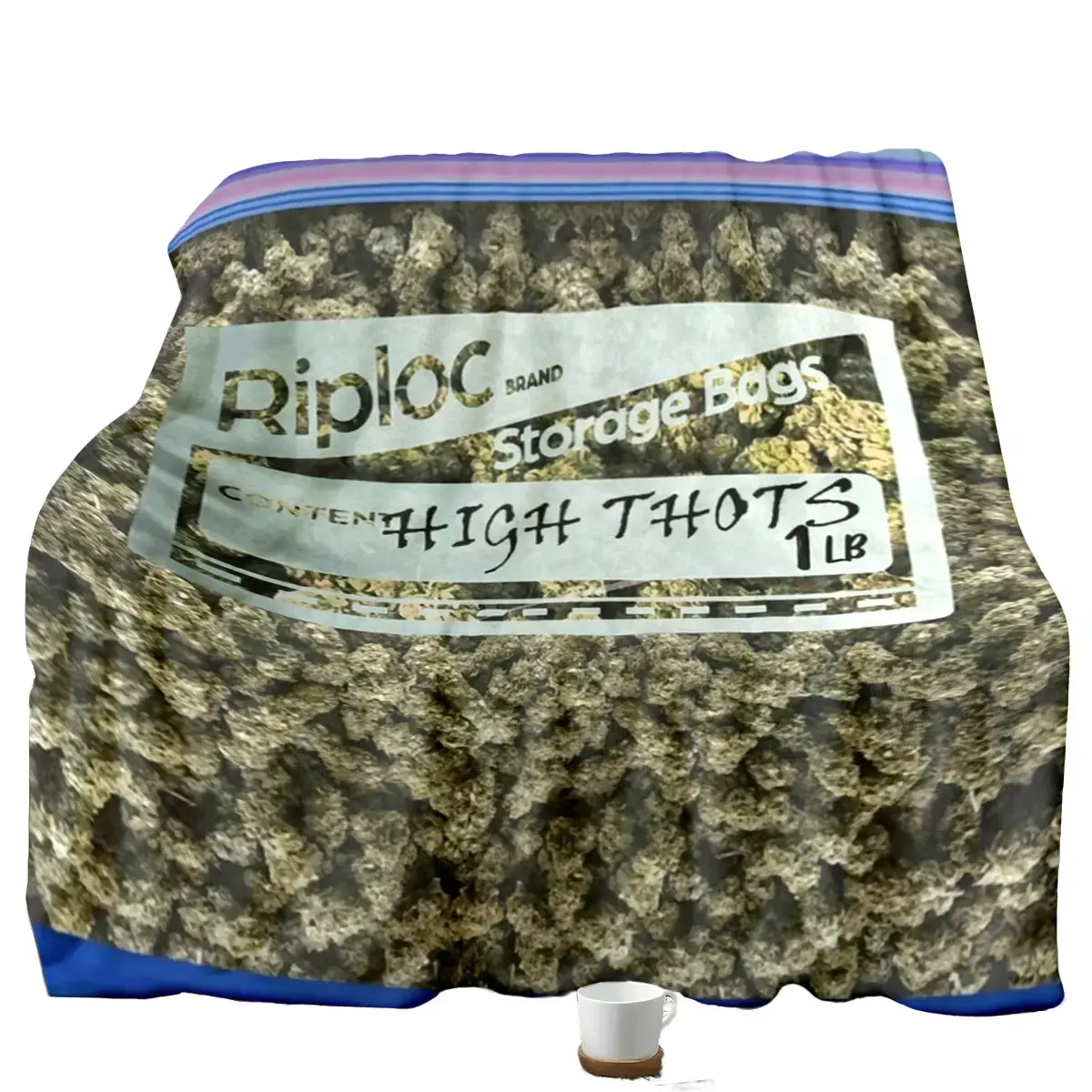 1pc Dank Weed Themed Blanket - Culture with & "High Thots" Text, Soft Flannel Bedspread, Anti-Pilling & Machine Washable Couch Bed Camping Travel Throw, Suitable for All Seasons Gift for Stoners/Weed Lovers