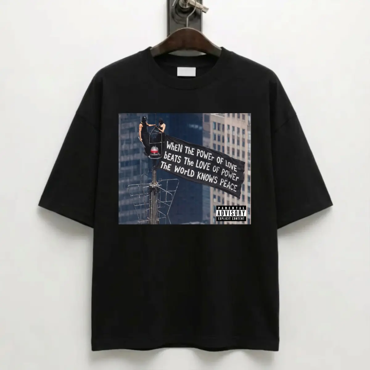 When the Power of Love Beats the Love of Power the World Knows Peace Shirt, Empire State Building T Shirt, Angela Nikolau, Ivan Beerkus