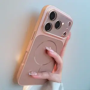 Summervi Customized Frosted Silicone Smartphone Shockproof Protective Cover - 17-Lens Transformation, Anti-Scratch, Full Protection with Iridescent Magnetic Powder, Includes Screen Protector for iPhone 16 Pro Max, 15/14/13 Pro Casing
