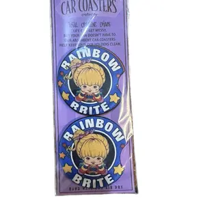 Car coaster rainbow brite | stocking stuffer | gifts | christmas gift | gift for women | Christmas gift | rainbow brite