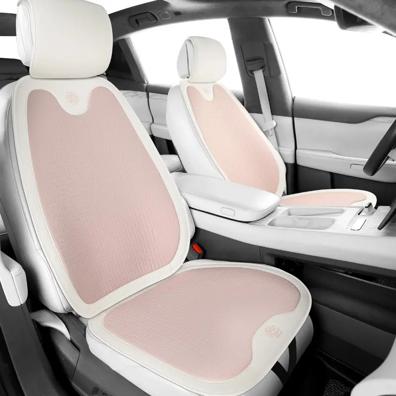 Universal Breathable Fabric Napa Leather Seat Cushion, Comfortable Cool Ventilated Car Seat Pad, Car Seat Cooling Pad, Suitable for Most Four-Door Cars and Suvs
