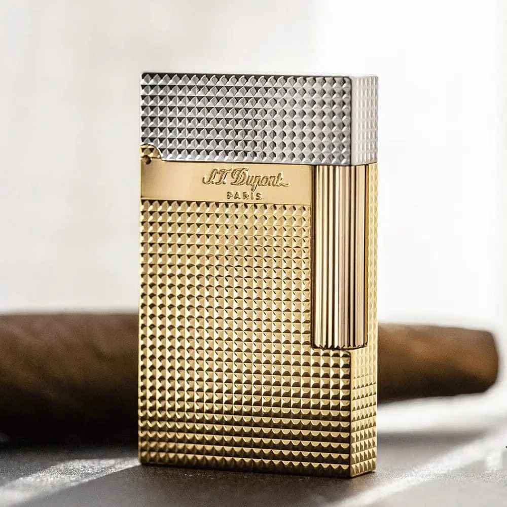[NEW Shop Sale] DUPONT Diamond Gold & Silver Luxury Metal Lighter (No Fuel), Premium Lighter Accessories, Ideal Gift for Boyfriend, Silver Lighter Accessories