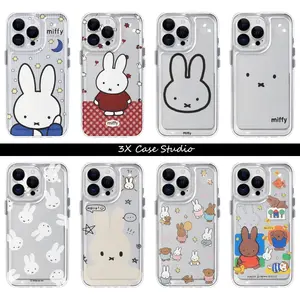 Cute M-Miffy Transparent Phone Case For iPhone 17 16 15 14 13 12 Pro Max Plus Anti Fall Birthday And Holiday Gifts Case Cover