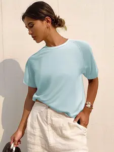 Women's 3-Piece Outdoor Quick-Dry Short Sleeve Running Sports Top, Breathable Lightweight Training Shirt, Summer Gym Yoga Wear