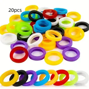 20 Keychain Caps Set for Identification and Organization, Durable Protective Covers, Suitable for Home and Office Keys, Multiple Colors Available