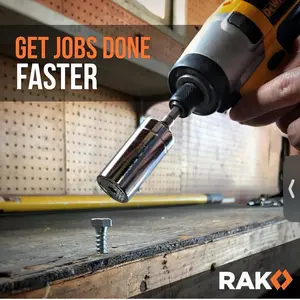 RAK Super Universal Socket Tool, 7-19mm Universal Socket Wrench Set, Gator Grip with Power Drill Adapter Set, Valentine's Day Gift, Ideal Cool Gadgets Stuff for Birthday Gifts for Men Dad Husband