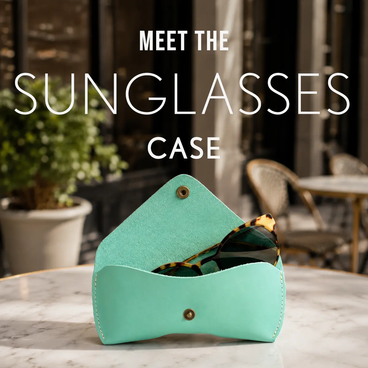 Portland Leather Sunglasses Case - Protective Daily Storage - Leather Case, Structured Design, Travel Friendly