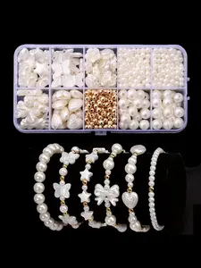 Acrylic Bead Assortment Box — Round Beads, Stars, Hearts, Flowers, Butterflies & Bows — Multi-Style DIY Set for Jewelry Making Kit, Crafts & Phone Charms
