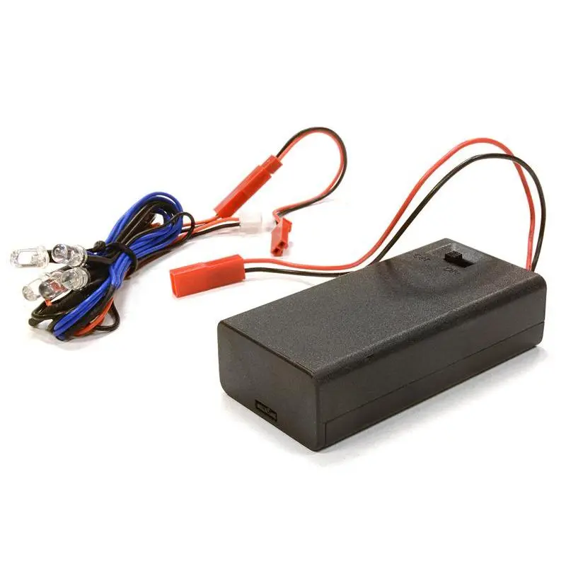Plastic Battery Box w/ 5pcs 5mm Size LED Light