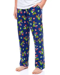 Nintendo Men's Mario and Yoshi Power Up Soft Touch Cotton Pajama Pants