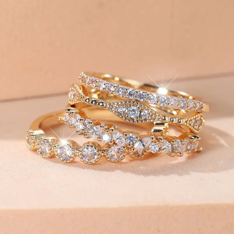 Women's Elegant Decorated Ring, Exquisite Trendy Ring, Elegant Casual Ring, Fashionable Jewelry for Women As Gift for Party Decoration, Stackable Finger Rings, Fashion Jewelry Accessories