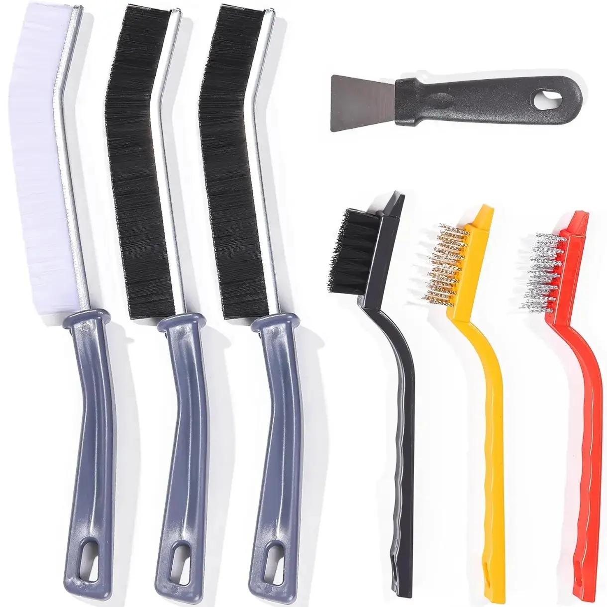 7Pcs Crevice Cleaning Brush, Multifunctional Cleaning Brush Scrub Brush,Toilet Brush,Used in Narrow Corner Tight Spaces,Hard Bristle Grout Brush for Window,Kitchen,Bathroom,Faucets