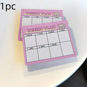 Cute Cartoon Weekly Planner Memo Pad - 50 Sheets, Notebook for Students & Home Organization, Aesthetic Stationery Gift