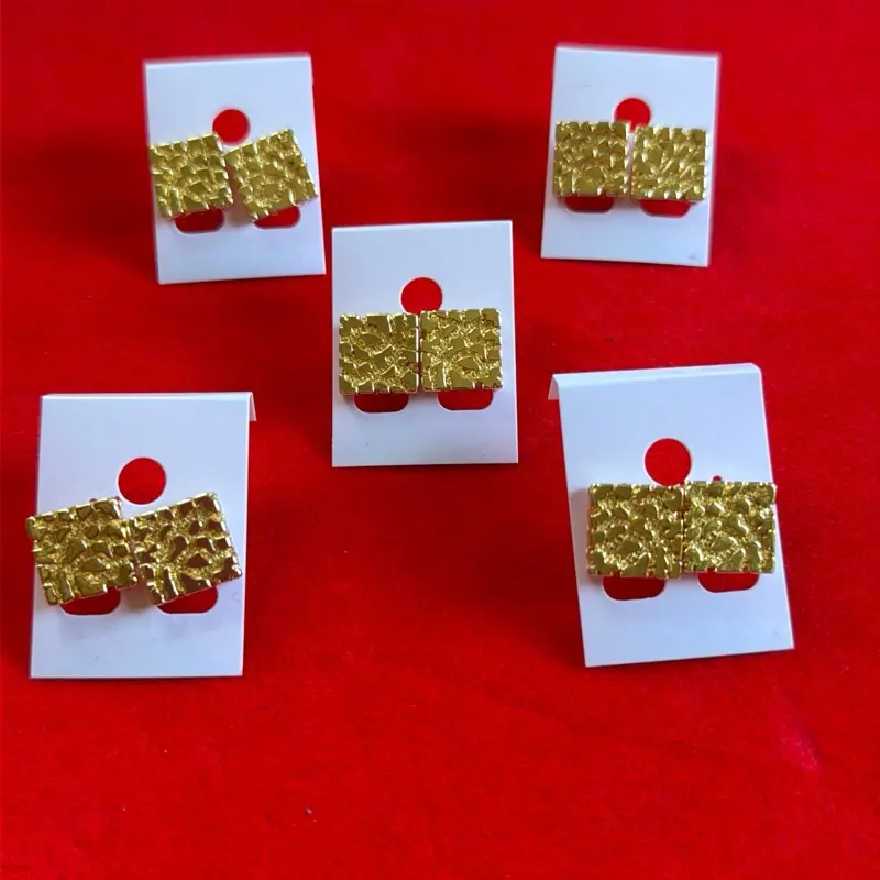 Square nugget Stub Earring 1 pair
