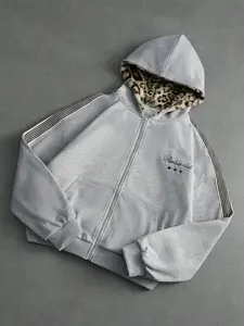 Unisex Leopard Hoodie Casual Fitted Long Sleeve Pullover Fall Winter Essential Comfortable Daily 2026