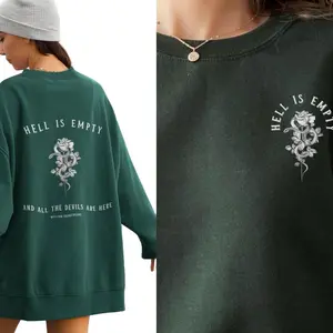 Hell Is Empty And All The Devils Are Here Shakespeare Sweatshirt/ T-Shirt, Goblincore Crewneck Fairy Grunge Goth Sweater Snake Dark Academia Womenswear