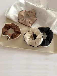 4pcs High-End Satin Hair Ties, Elegant Women's Large Bow Hair Bands, High Elasticity Edge Hair Accessories, Stylish Hair Ropes Ponytail