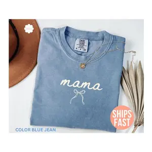 Comfort Colors Mama Bow Shirt, Coquette Bow Mama Tee, Mama T-shirt, Mothers Day Gift, Bow Mama Shirt