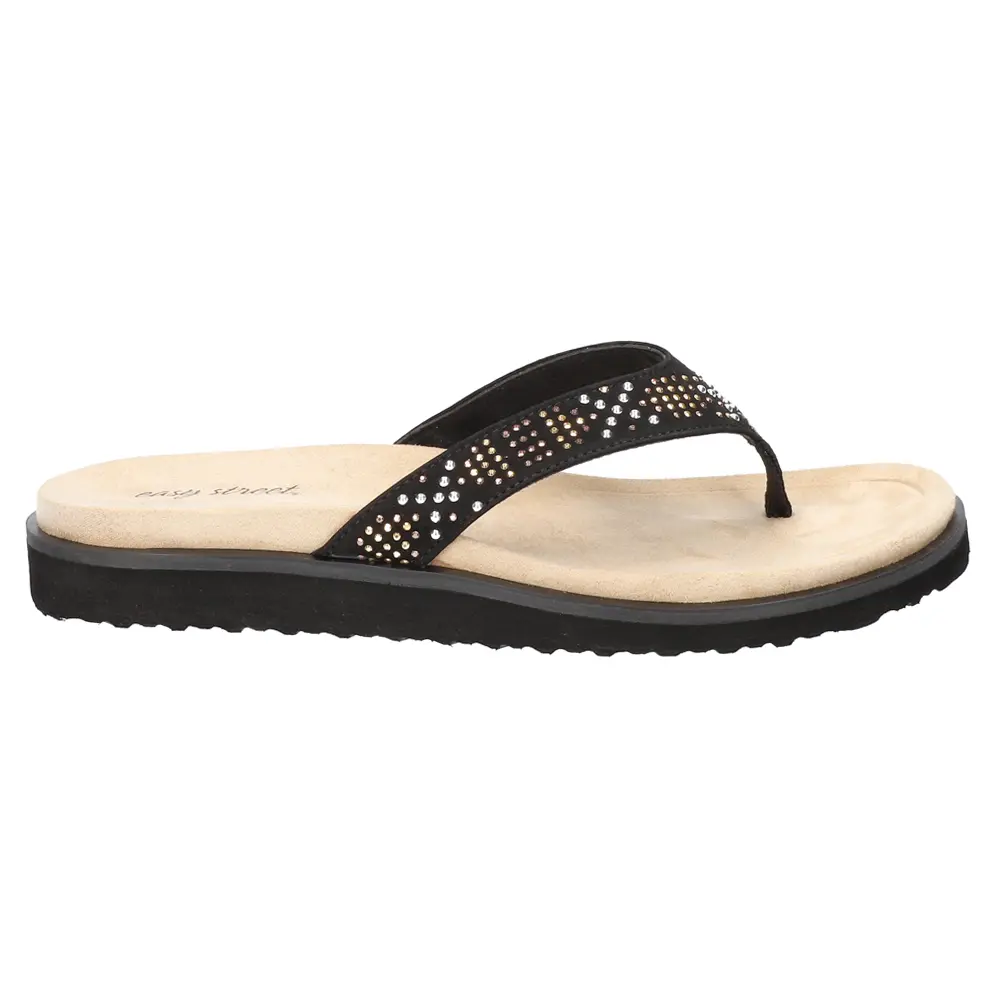 Easy Street Womens Stevie Flip Flops Casual Sandals Casual - Black