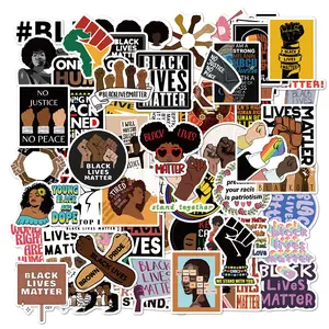 100 pieces of "Hey Man" sports Black Lives Matter graffiti decals, waterproof stickers for skateboards and luggage cases, Adhesive Stickers