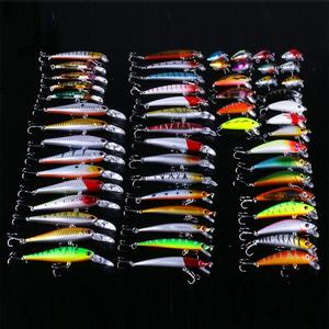 artificial fishing lure (56pcs/set), mixed color & shape designs lure with hook, portable outdoor fishing accessories for fishing enthusiasts, fishing equipment