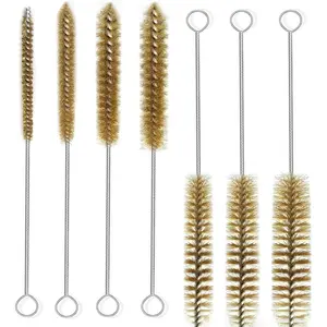 7pcs Brass Wire Tube Brushes Bottle Brush Set,Wire Brushes for Cleaning,Long Wire Pipe Cleaner Bore Brush Cleaning for Tubes Bottle Keyboards Glass