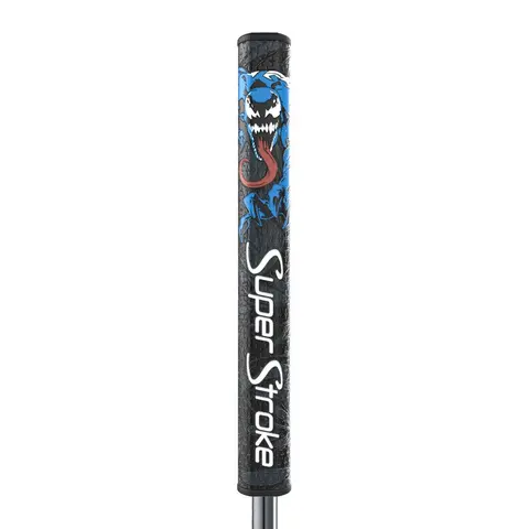 SuperStroke Marvel Venom Tour 2.0 Golf Putter Grip - 10.5in Polyurethane Synthetic, Enhanced SPYNE™ Technology, No Taper Technology, Textured Zones, 55g, Low Hand Fit, Countercore Ready, Parallel Shape, Square At Impact, Tech-Port, Golf Equipment