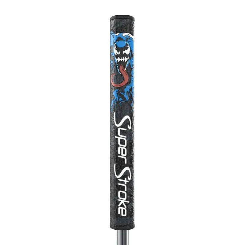 SuperStroke Marvel Venom Tour 2.0 Golf Putter Grip - 10.5in Polyurethane Synthetic, Enhanced SPYNE™ Technology, No Taper Technology, Textured Zones, 55g, Low Hand Fit, Countercore Ready, Parallel Shape, Square At Impact, Tech-Port, Golf Equipment
