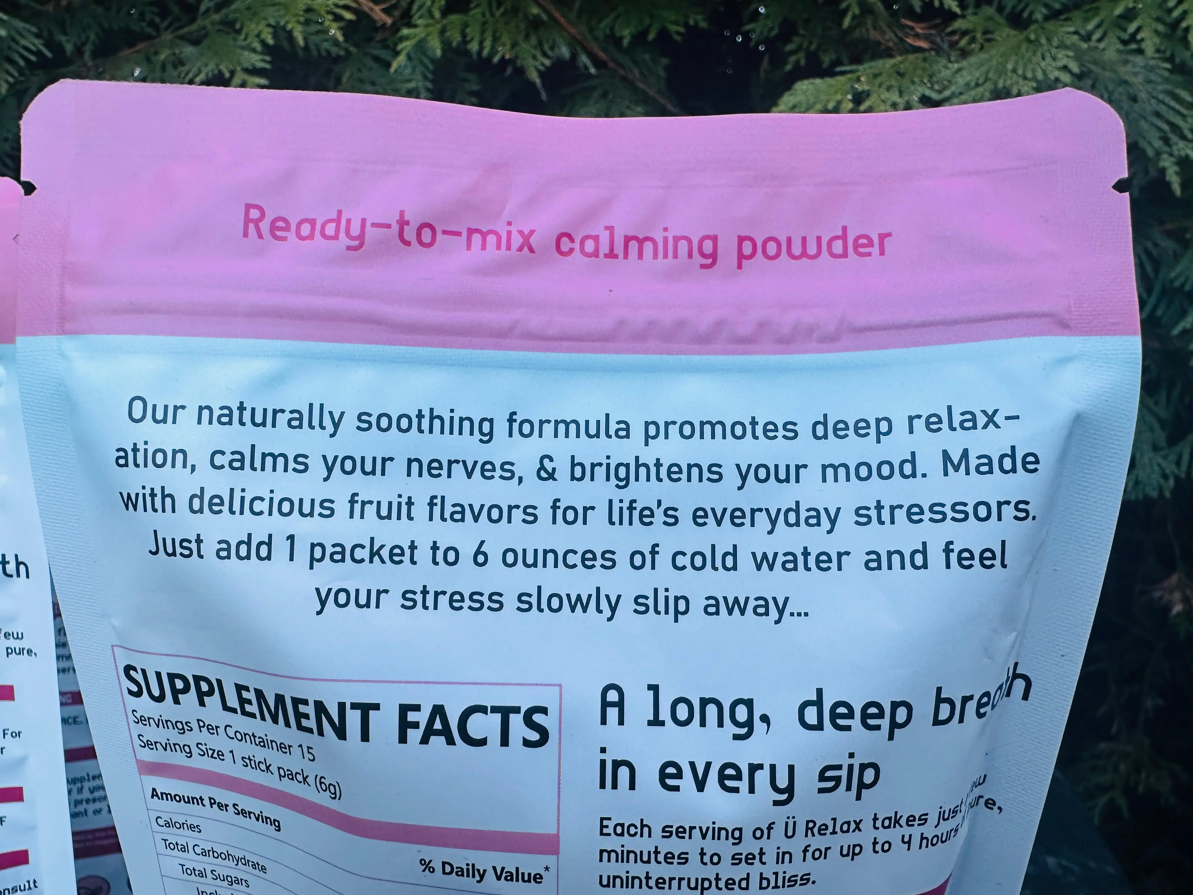 Ü Relax Calming Tonic Mixed Berry Dietary Supplement | Kava, Ashwagandha, L-Theanine & Lemon Balm | 15 Stick Packs